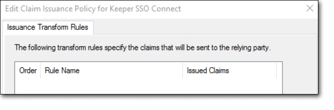 Edit Claim Issuance Policy