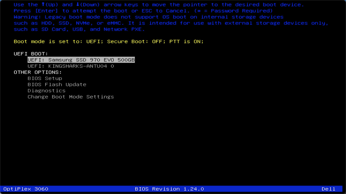 选择 ESXi 安装盘引导设备