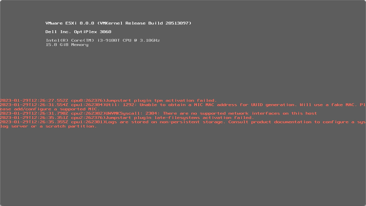 ESXi 安装工具加载�出错